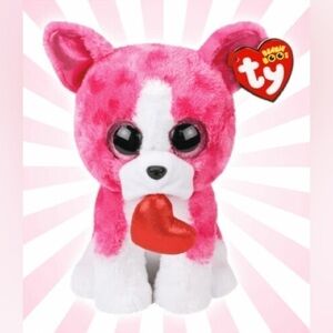 Ty Beanie Boos Pink and White Romeo Plush Toy Stuffy